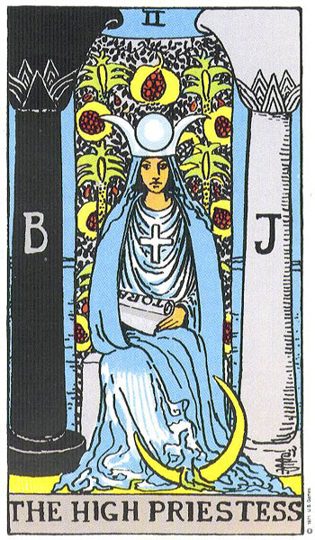 The High Priestess tarot card (Rider-Waite-Smith)