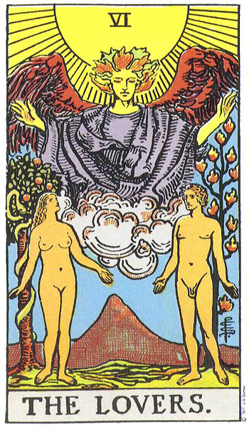 The Lovers tarot card (Rider-Waite-Smith)