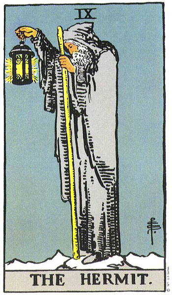 The Hermit tarot card (Rider-Waite-Smith)