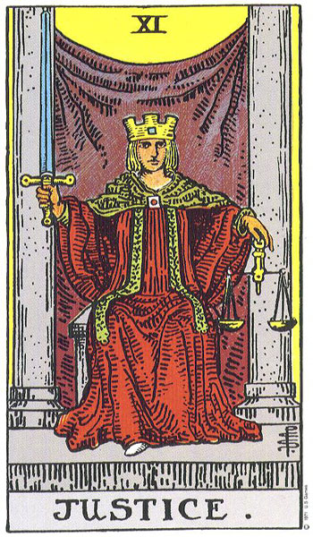 Justice tarot card (Rider-Waite-Smith)